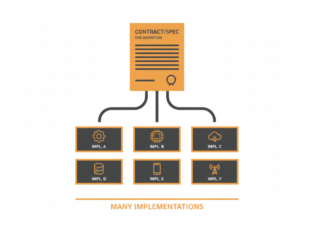Java interfaces tutorial covering contracts and multiple implementations